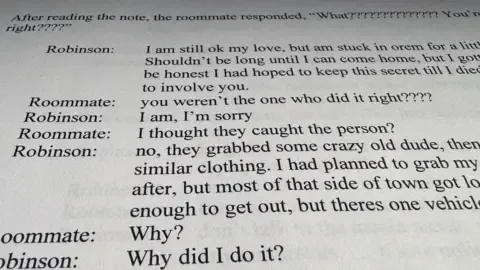 Detailed Text Log Involving Charlie Kirk Accused and Roommate