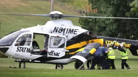 A group of law enforcement personnel injured by gunfire in the state of Pennsylvania, with three in serious health status